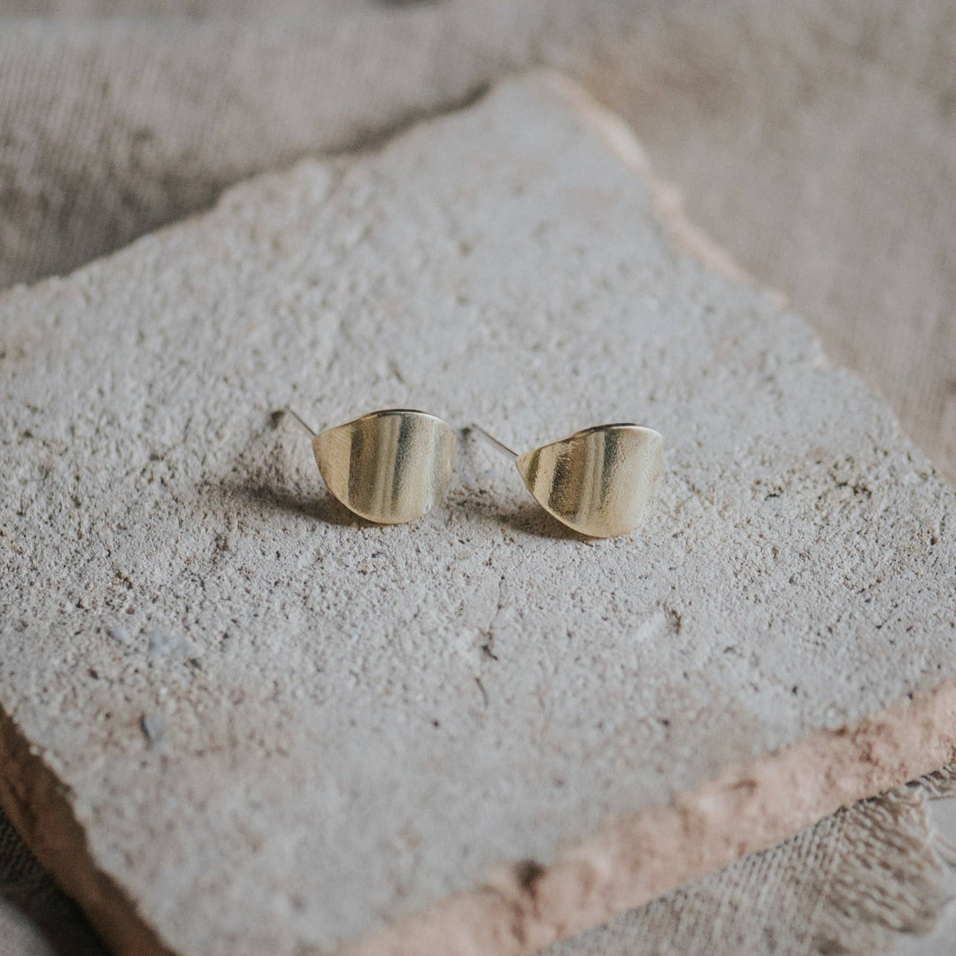 Brass Lotus Stud Earrings - Merry PigletsCommonform