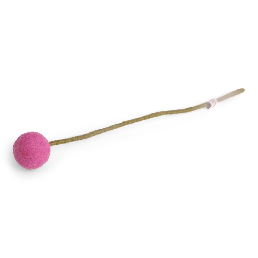 Bright Pink Wool Flower Pom Large - Merry PigletsGry and Sif