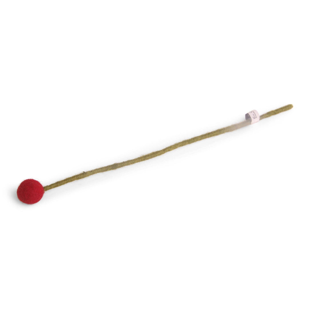 Bright Red Wool Pom Flower Small - Merry PigletsGry and Sif