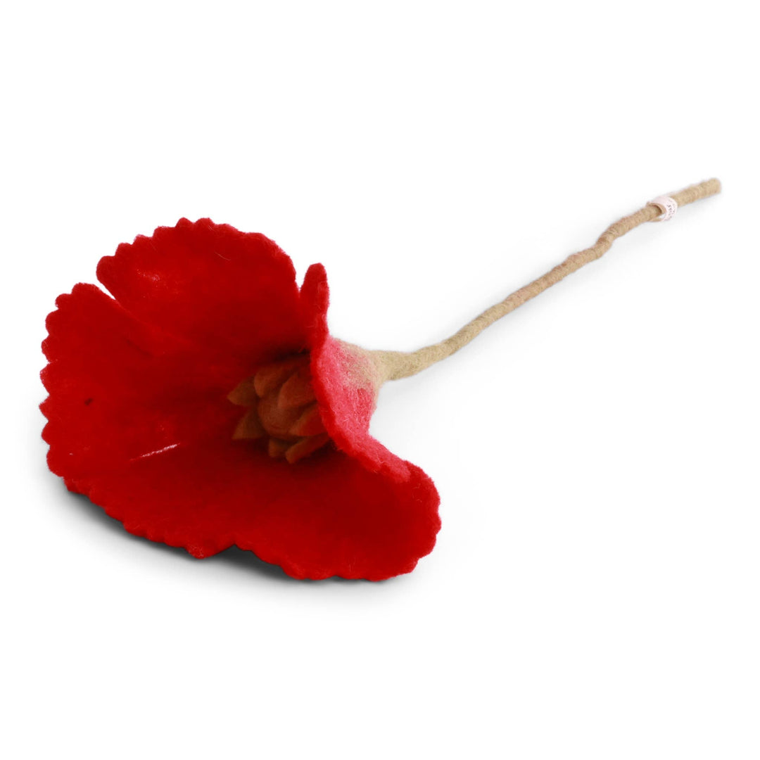 Bright Red Wool Poppy Flower - Merry PigletsGry and Sif