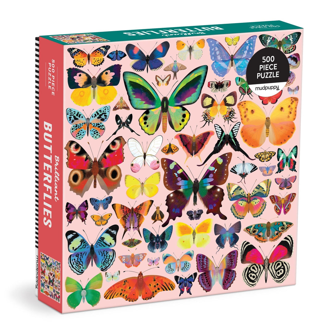 Brilliant Butterflies 500 Piece Puzzle - Merry PigletsMudpuppy