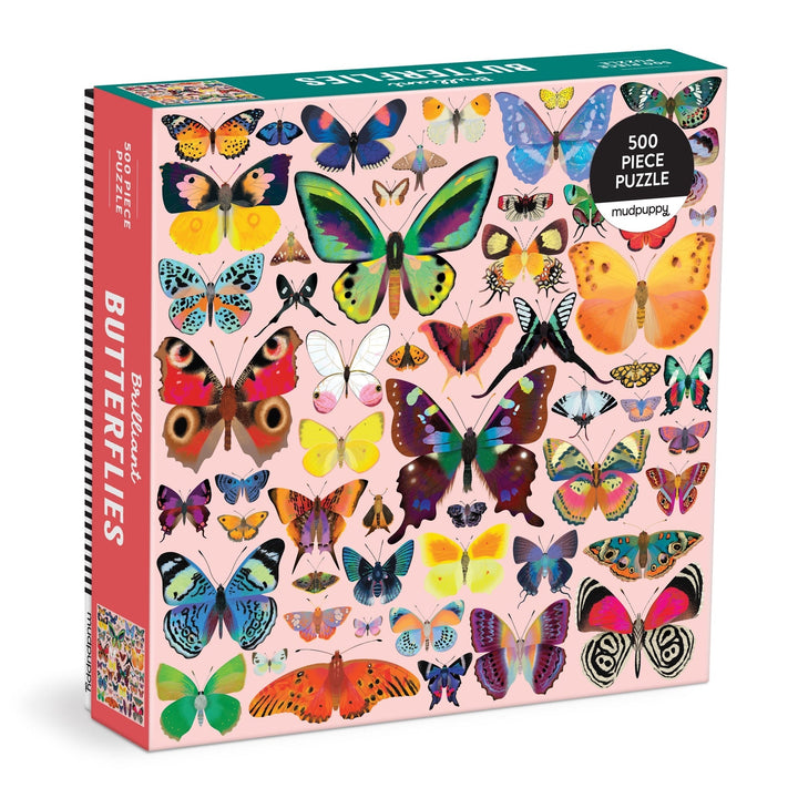 Brilliant Butterflies 500 Piece Puzzle - Merry PigletsMudpuppy
