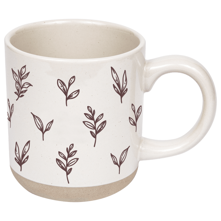 Brown Leaves Stoneware Coffee Mug - Merry PigletsSweet Water Decor