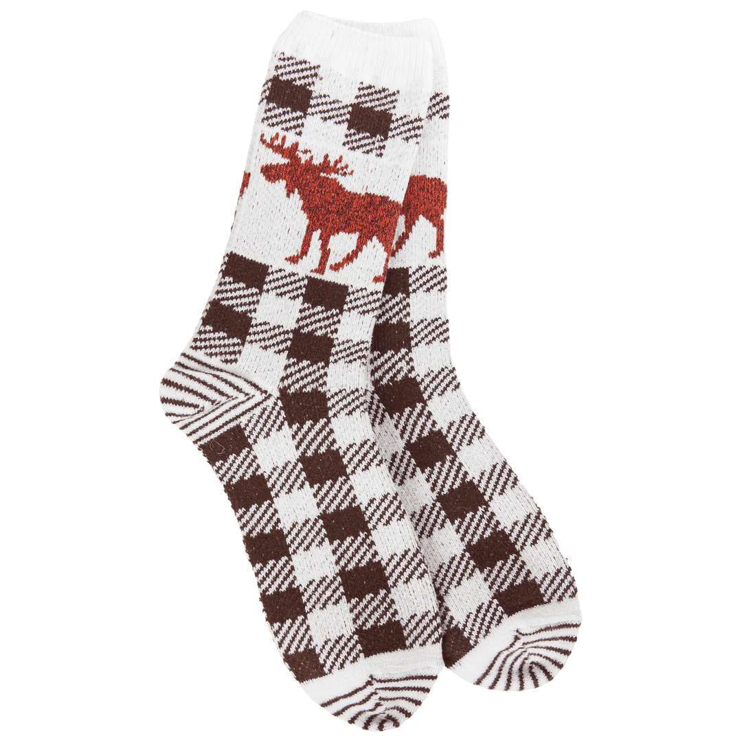 Brown Nature Walk Crew Socks - Merry PigletsWorld's Softest Socks