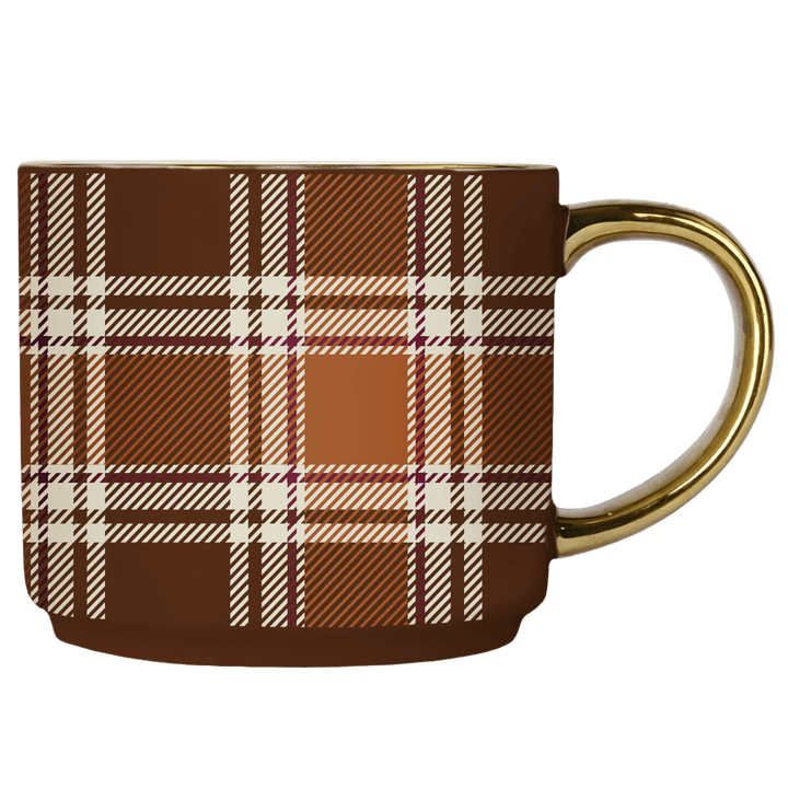 Brown Plaid Coffee Mug - Merry PigletsSweet Water Decor
