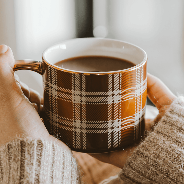 Brown Plaid Coffee Mug - Merry PigletsSweet Water Decor