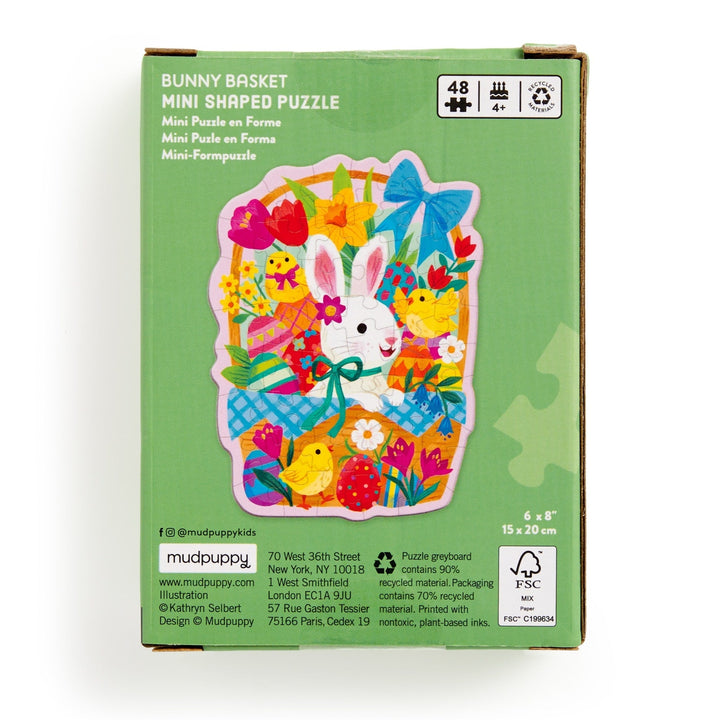 Bunny Basket 48 Piece Mini Shaped Puzzle - Merry PigletsChronicle Books