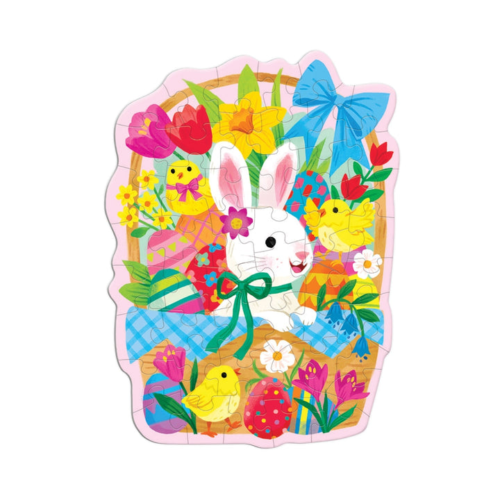 Bunny Basket 48 Piece Mini Shaped Puzzle - Merry PigletsChronicle Books