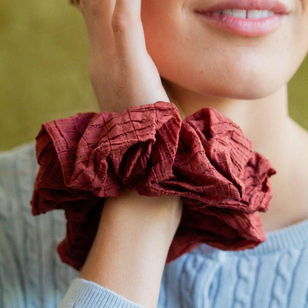 Burgundy Jumbo Scrunchie - Merry PigletsShop Andi