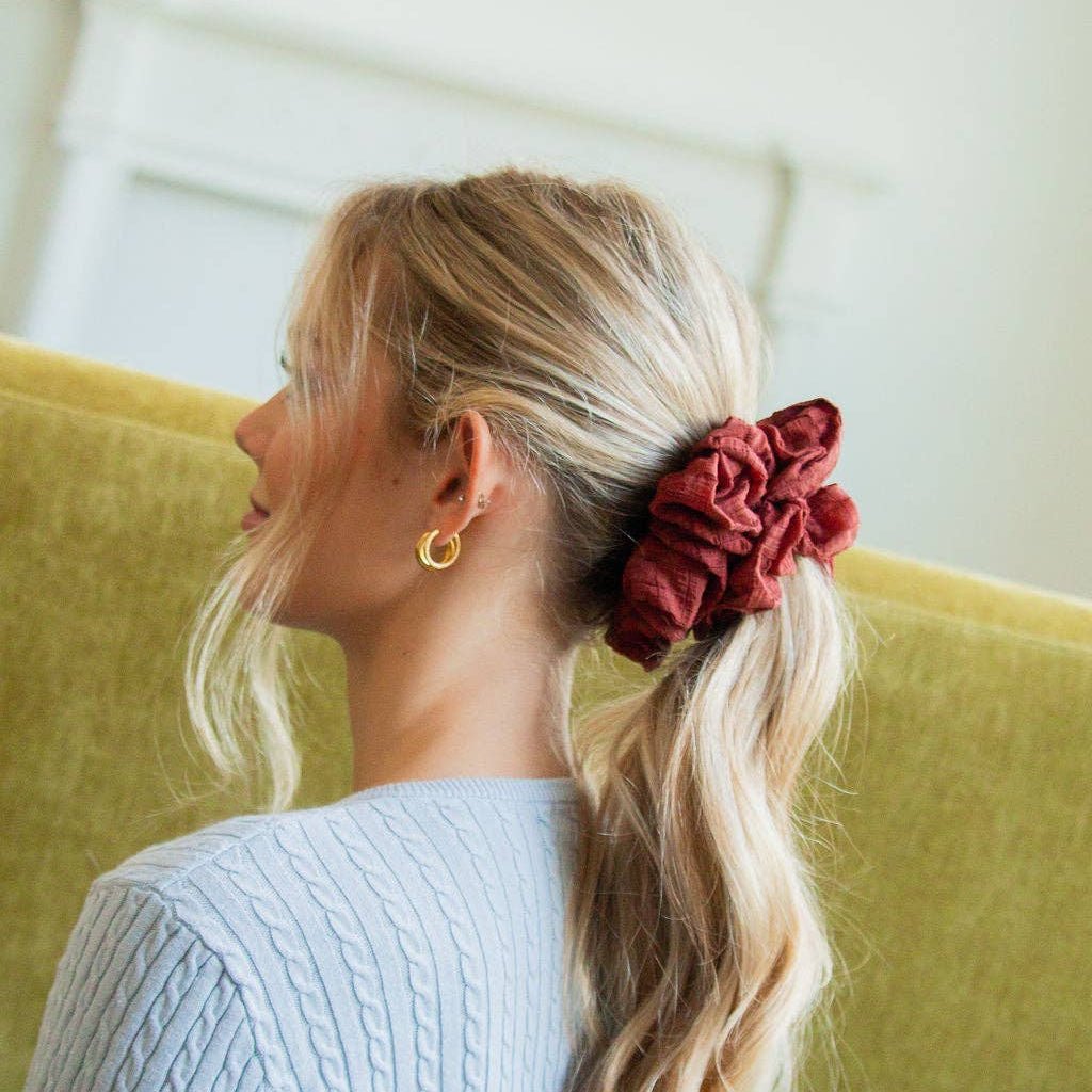 Burgundy Jumbo Scrunchie - Merry PigletsShop Andi