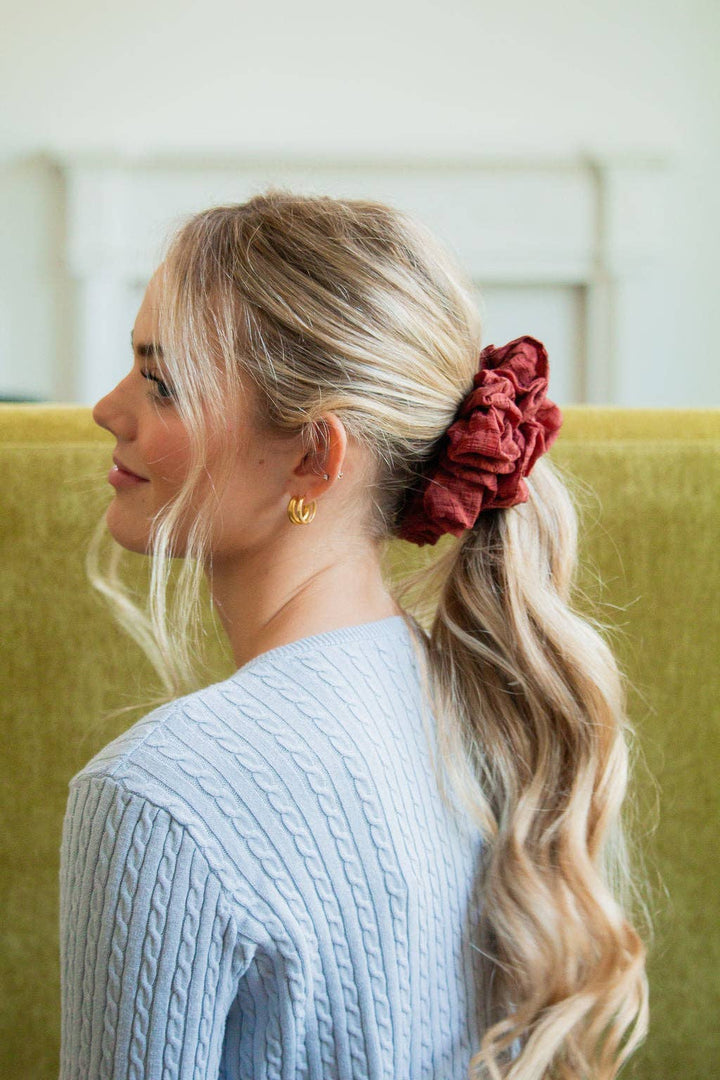 Burgundy Jumbo Scrunchie - Merry PigletsShop Andi