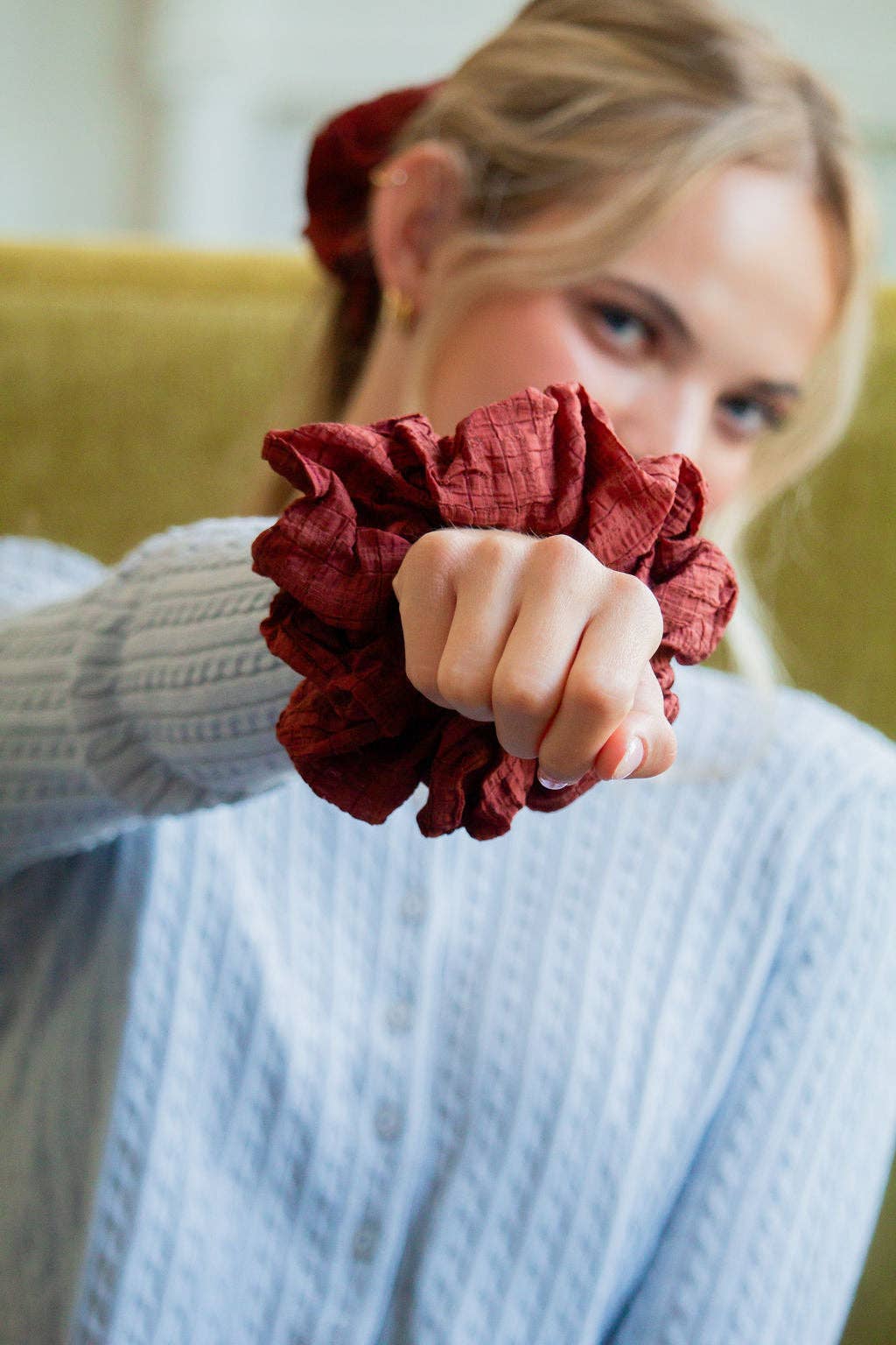 Burgundy Jumbo Scrunchie - Merry PigletsShop Andi