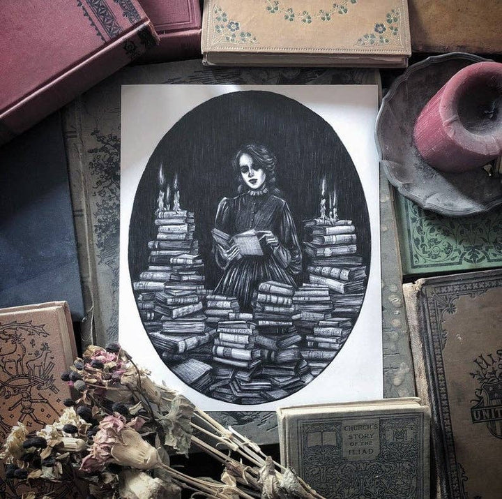 Bury Me in Books Art Print - Merry PigletsCaitlin McCarthy Art