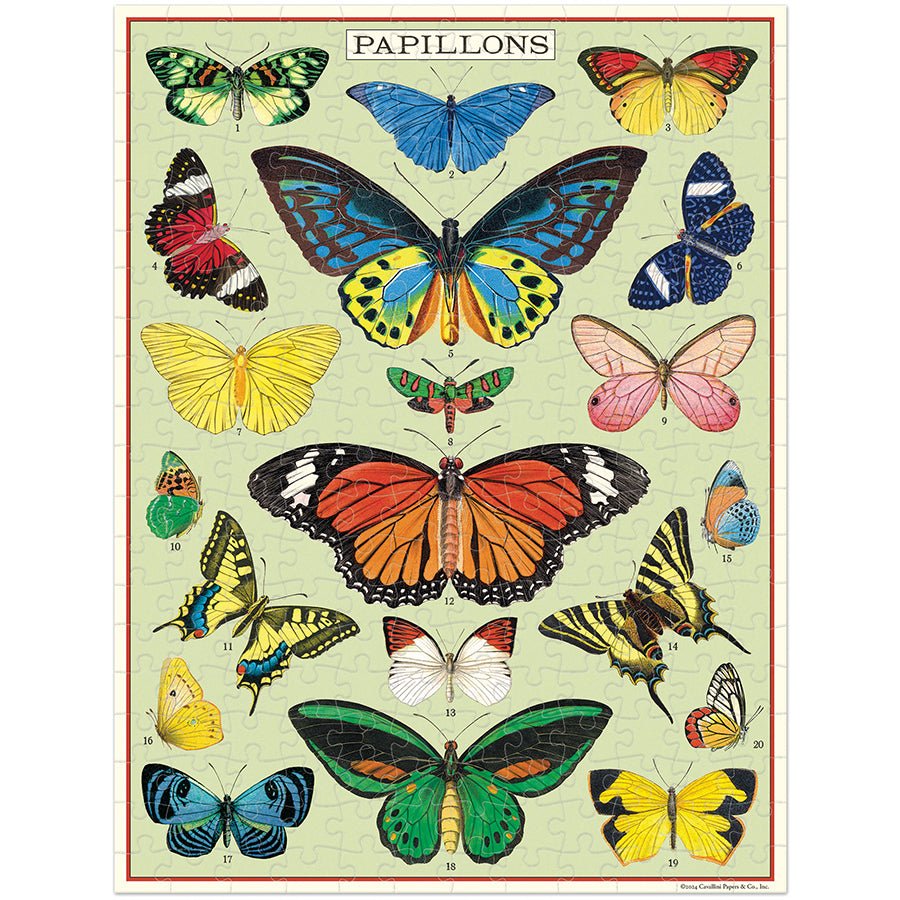 Butterflies Mini Puzzle - Merry PigletsCavallini Papers & Co.