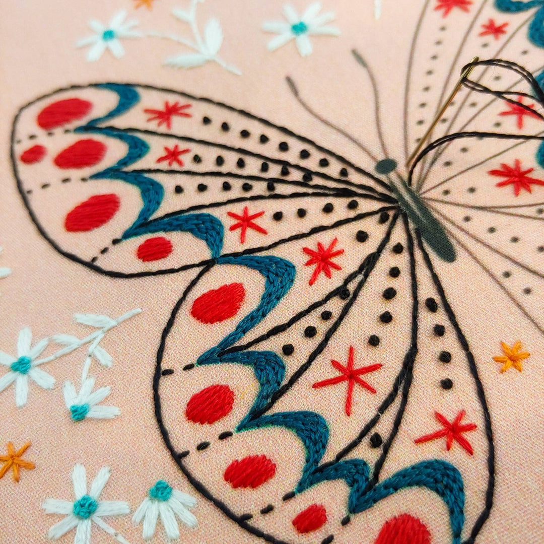 Butterfly Embroidery Kit - Merry Pigletscozyblue handmade