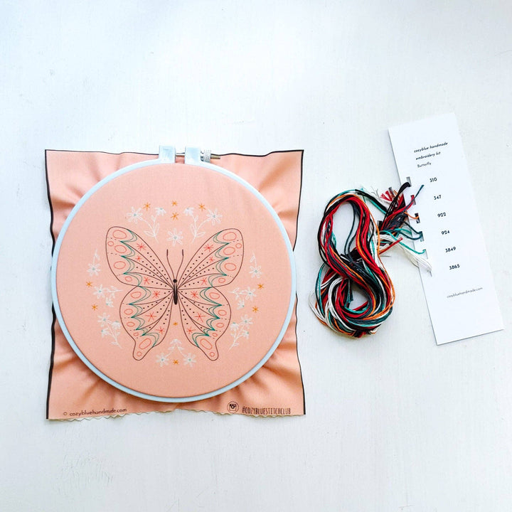 Butterfly Embroidery Kit - Merry Pigletscozyblue handmade