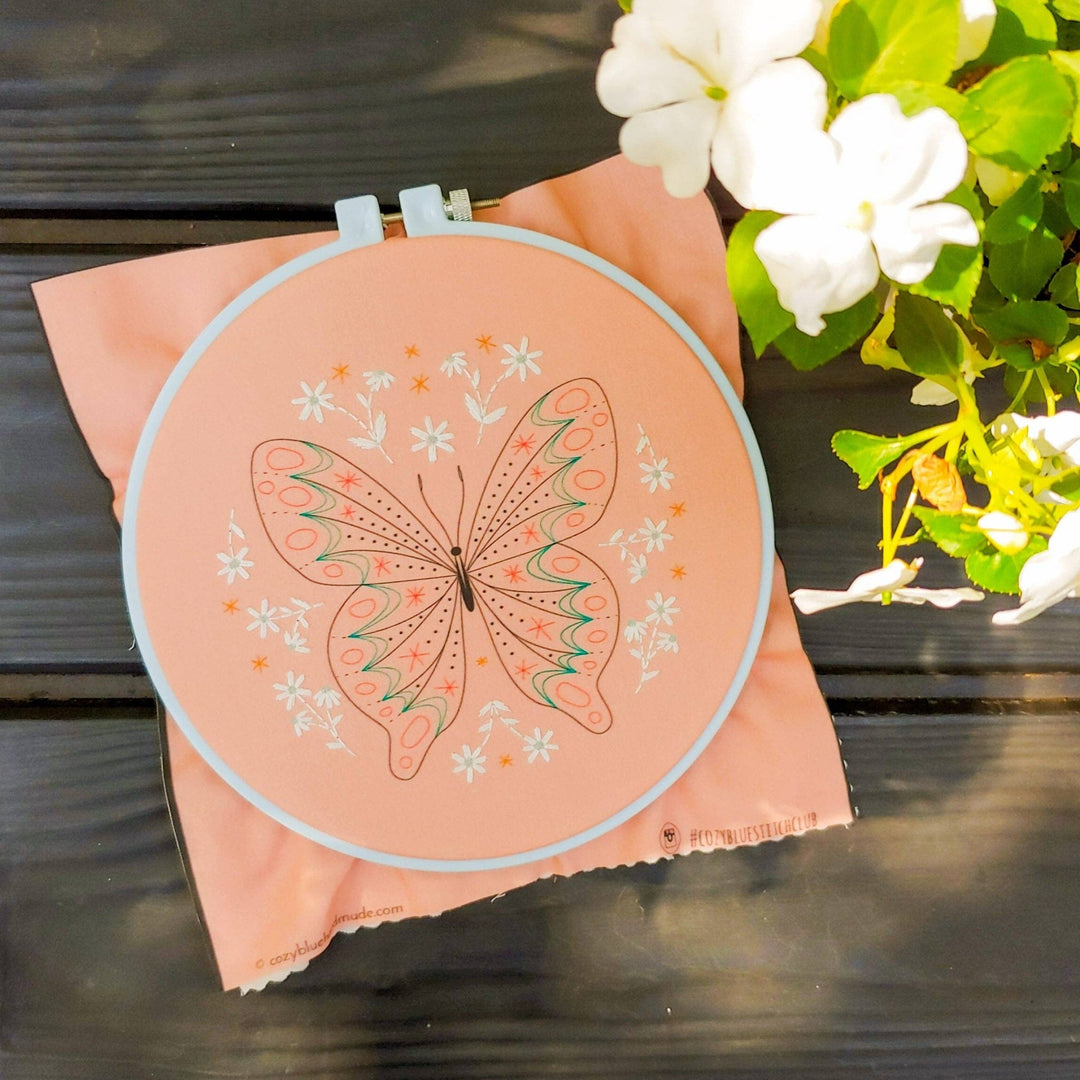 Butterfly Embroidery Kit - Merry Pigletscozyblue handmade