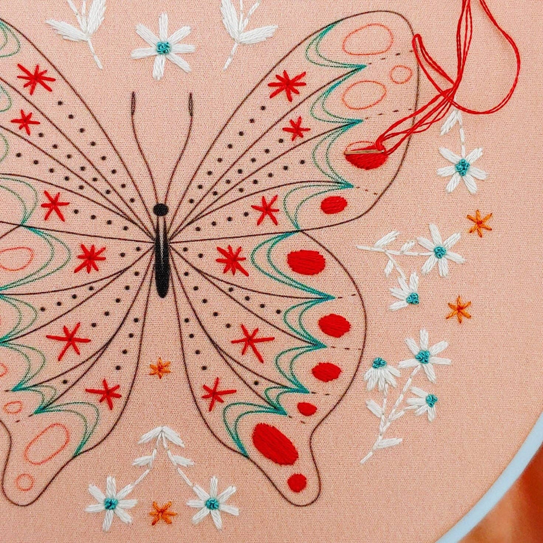 Butterfly Embroidery Kit - Merry Pigletscozyblue handmade