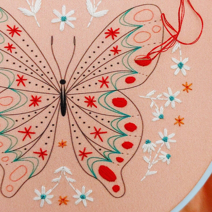 Butterfly Embroidery Kit - Merry Pigletscozyblue handmade