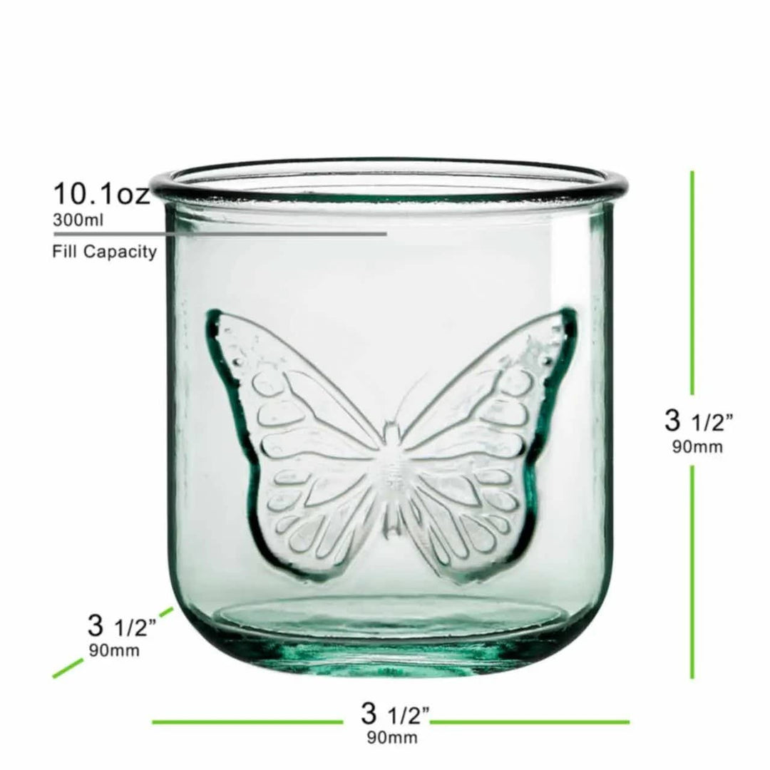 Butterfly Glass Tumbler - Merry PigletsCouronne Co.