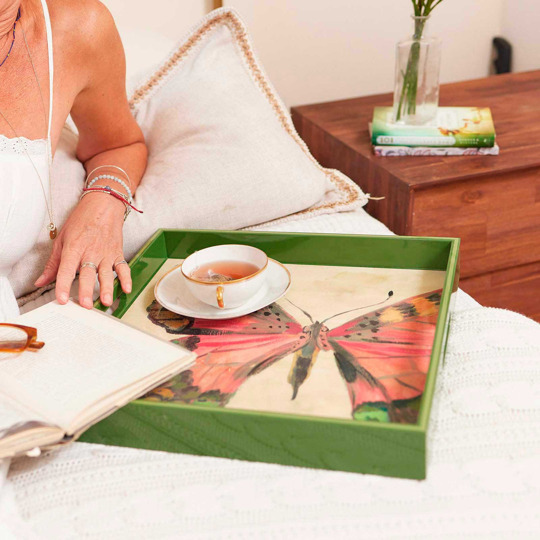 Butterfly Study Square Serving Tray - Merry Pigletsrockflowerpaper