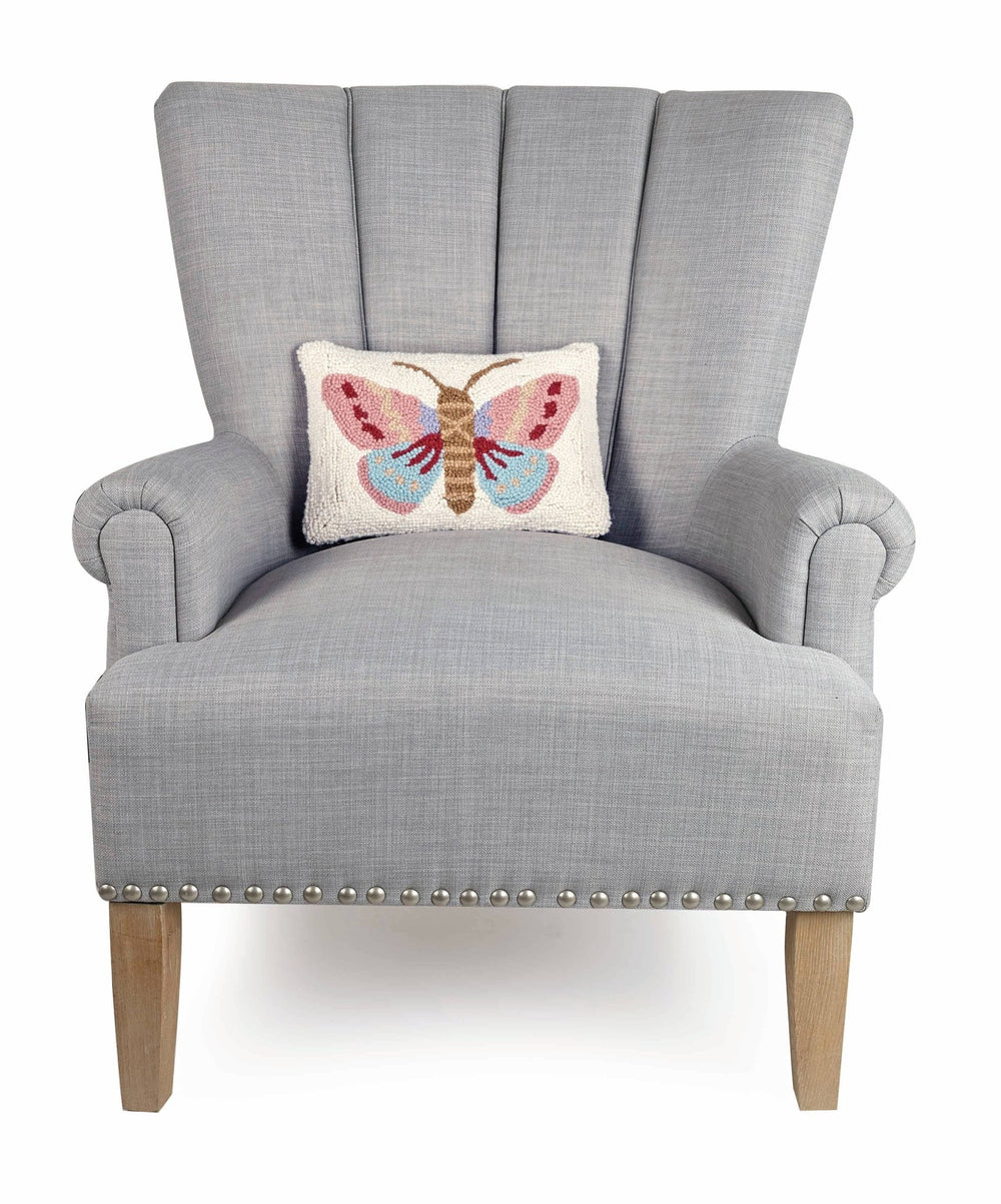 Butterfly Wool Hooked Pillow - Merry PigletsPeking Handicraft