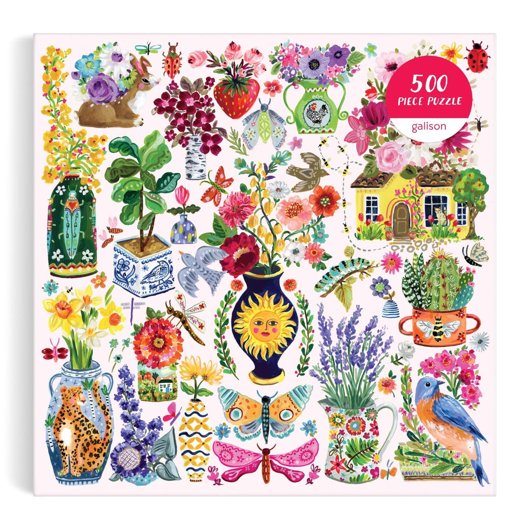 Buzzy Bouquets 500 Piece Puzzle - Merry PigletsGalison