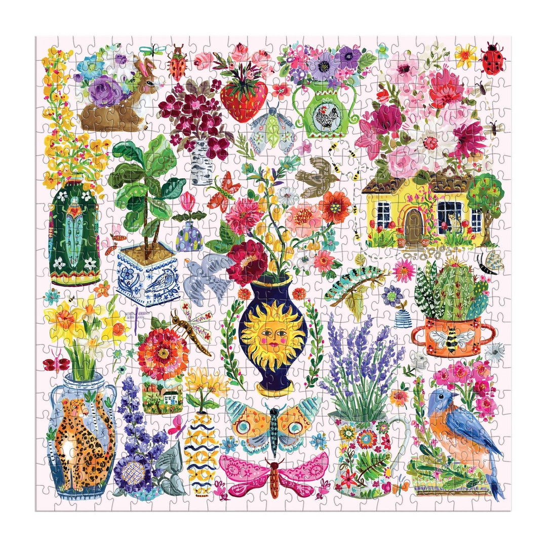 Buzzy Bouquets 500 Piece Puzzle - Merry PigletsGalison
