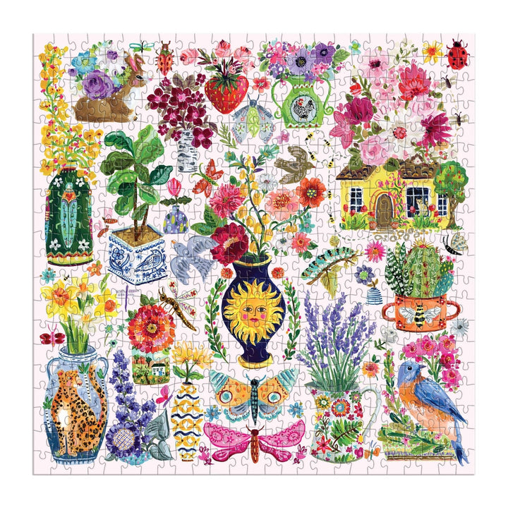 Buzzy Bouquets 500 Piece Puzzle - Merry PigletsGalison