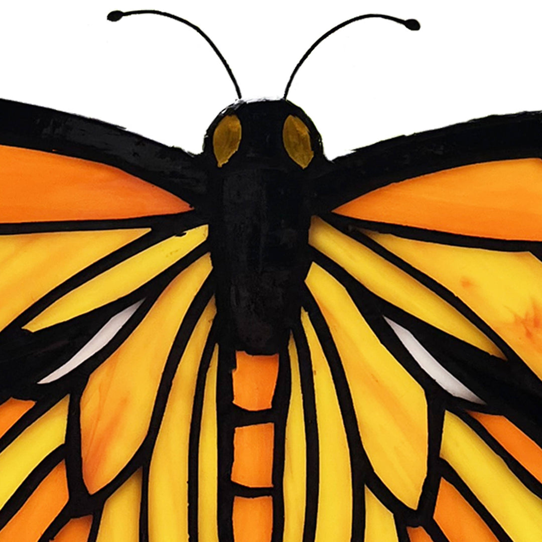 Monarch Butterfly Stained Glass Window Panel