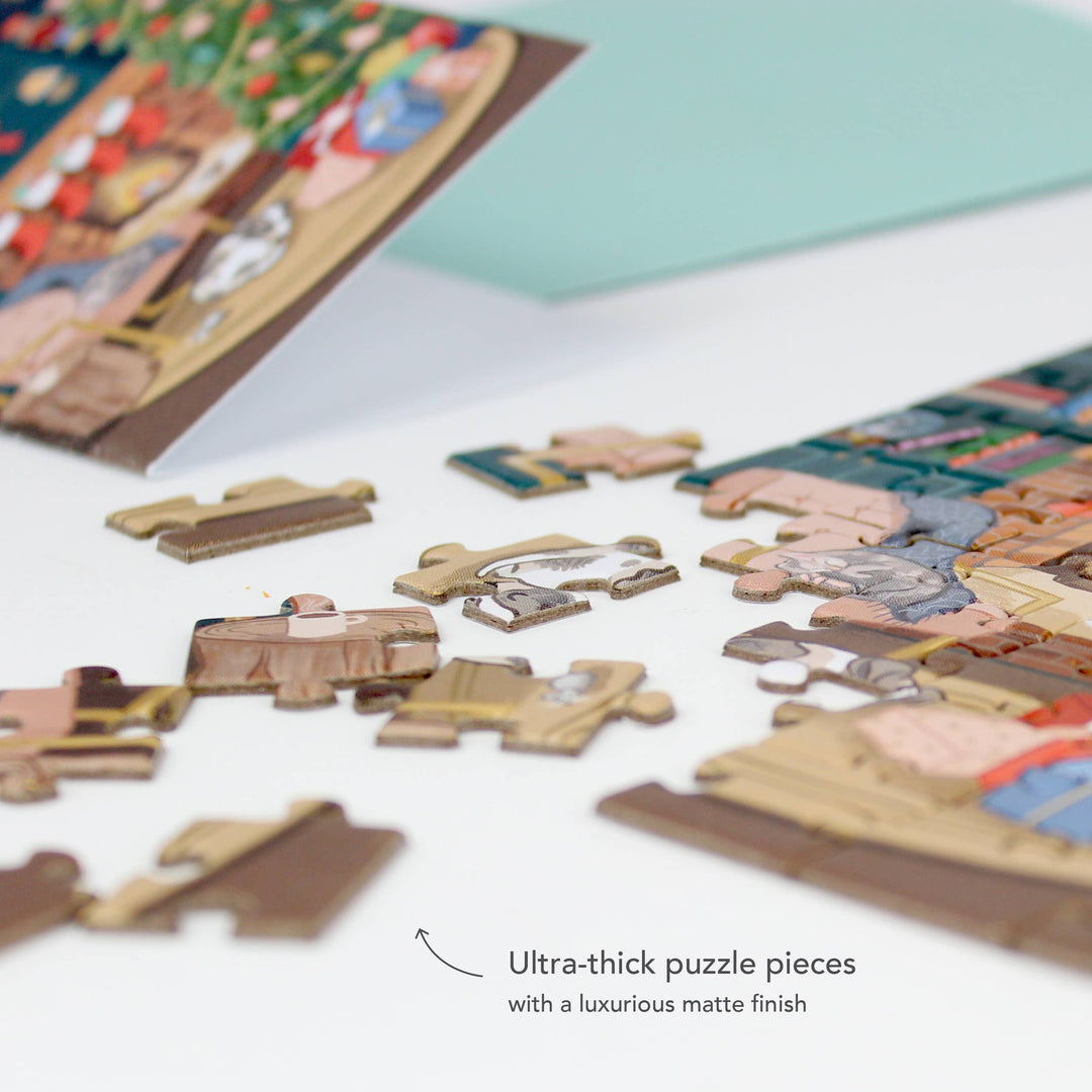Cozy Fireplace Puzzle Greeting Card