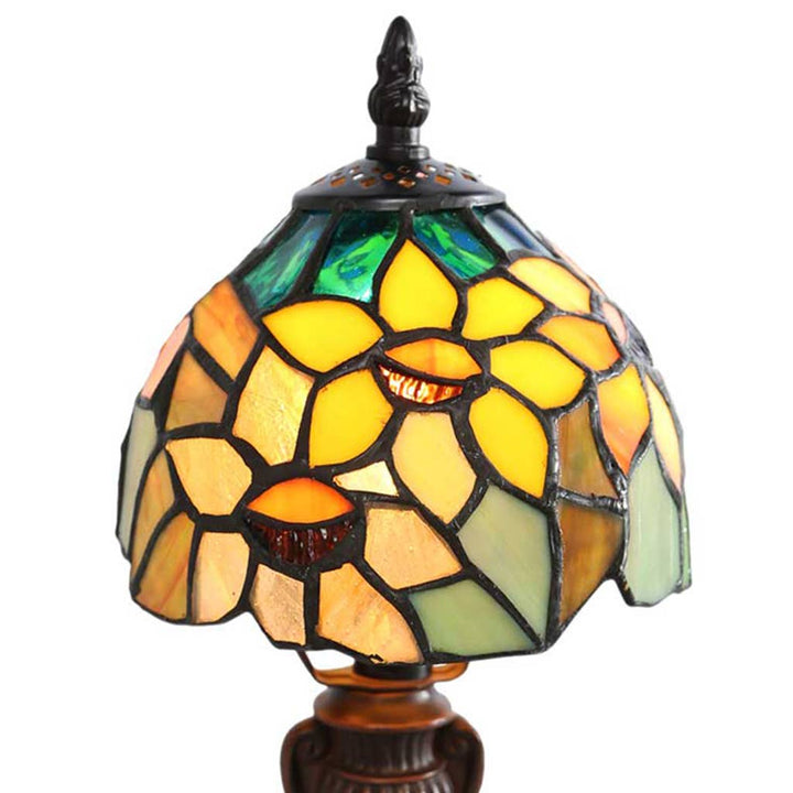 Stained Glass Sunflower Accent Lamp - Merry Piglets