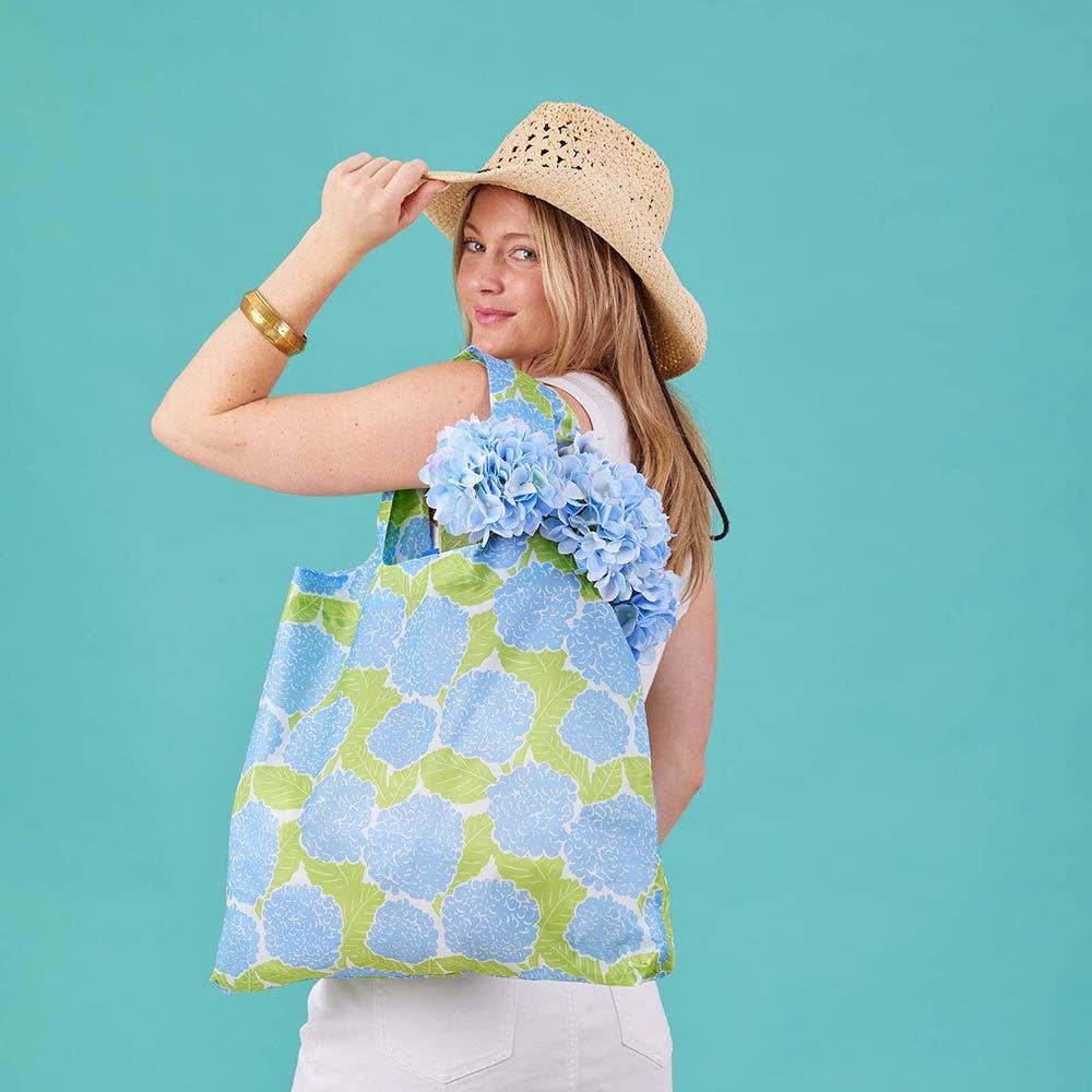 Blue Hydrangea Reusable Shopper Tote