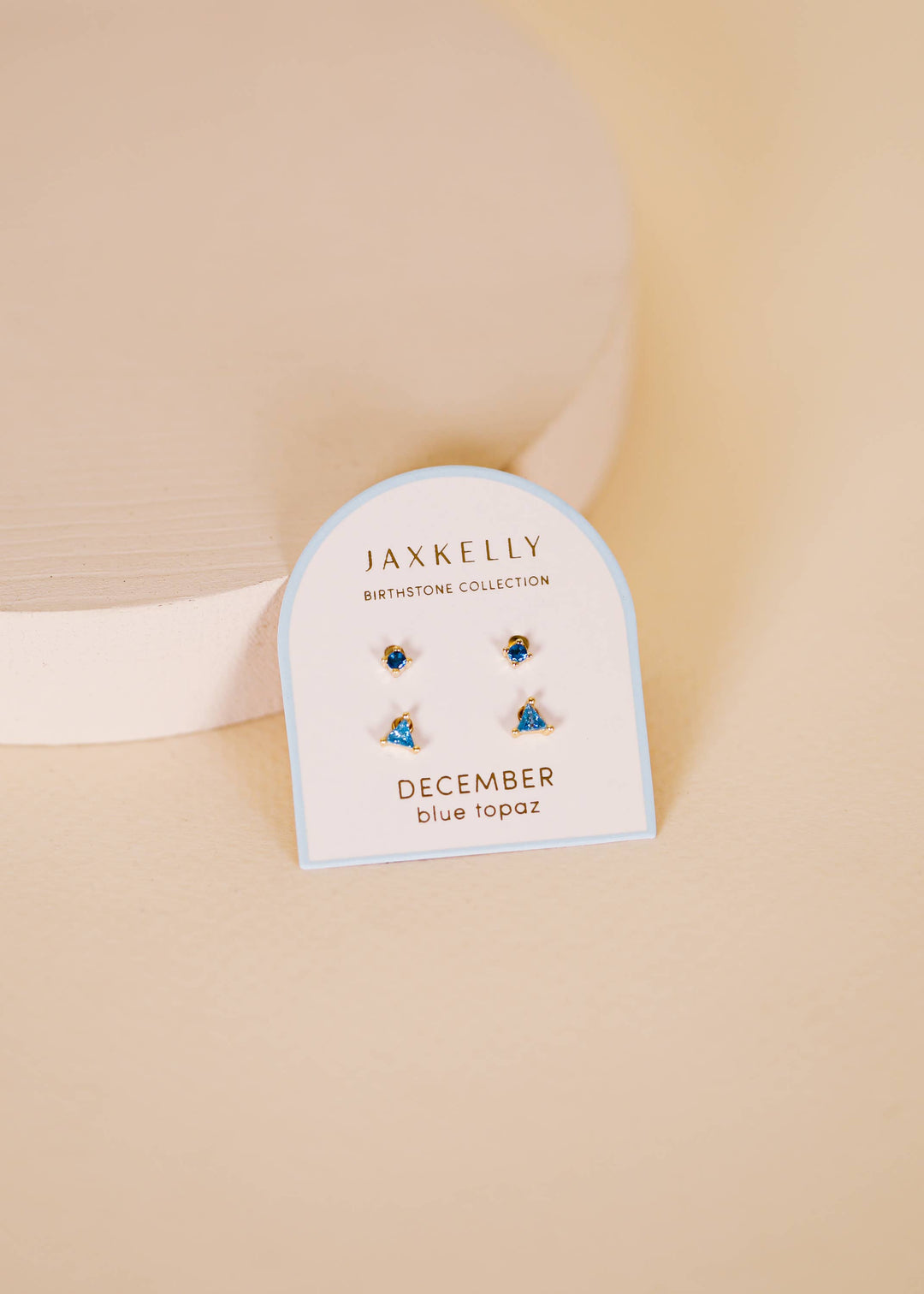 Birthstone Stud Gold Earrings Set