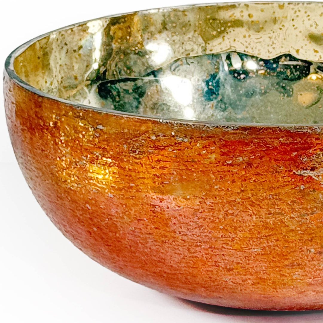 Amber Mercury Glass Bowl