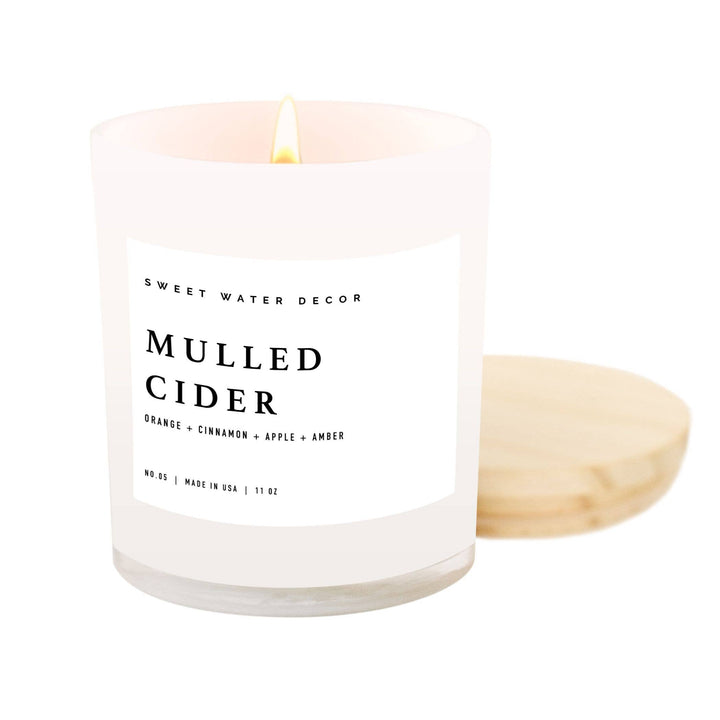 Mulled Cider 11 oz Soy Candle - White Jar