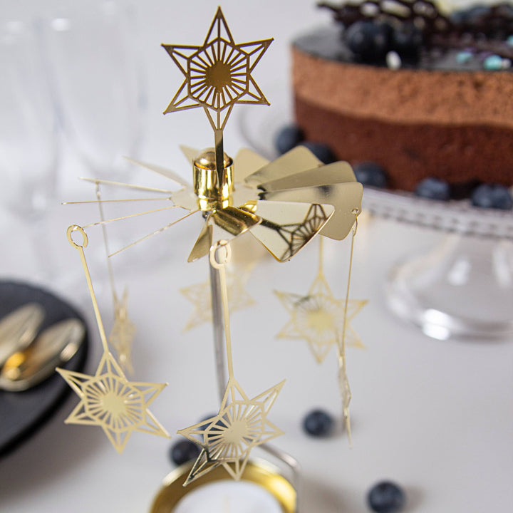 Gold Star Rotary Candleholder