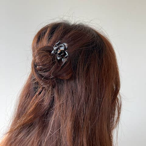 Pink French Chignon Flower Hair Pin