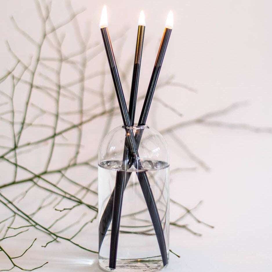 Black Everlasting Candle Set - Merry Piglets
