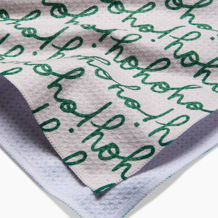 Ho Ho Holiday Green Geometry Tea Towel