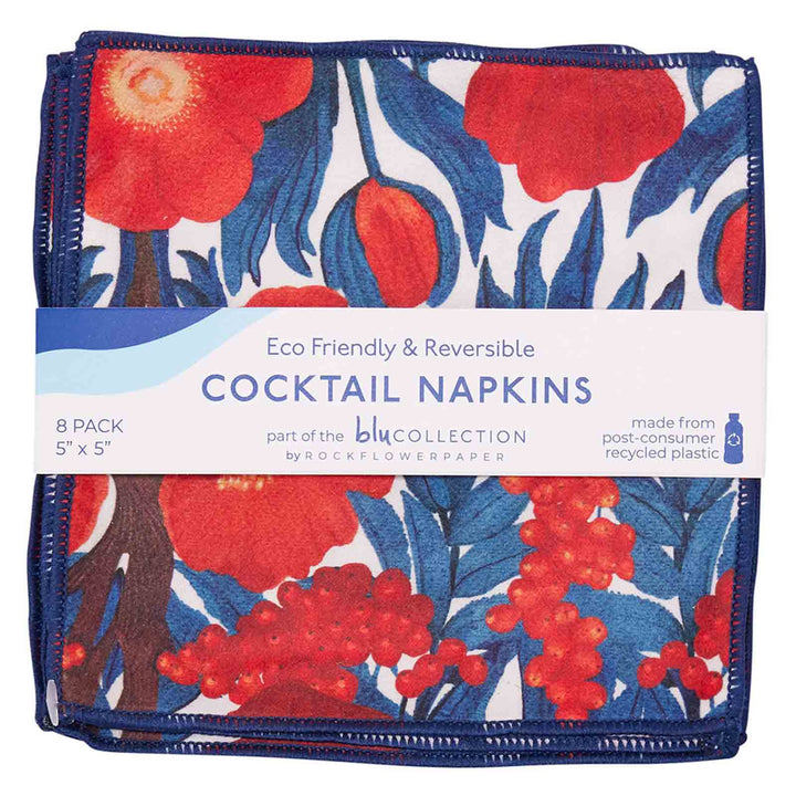 Icelandic Poppies Reusable Cocktail Napkins