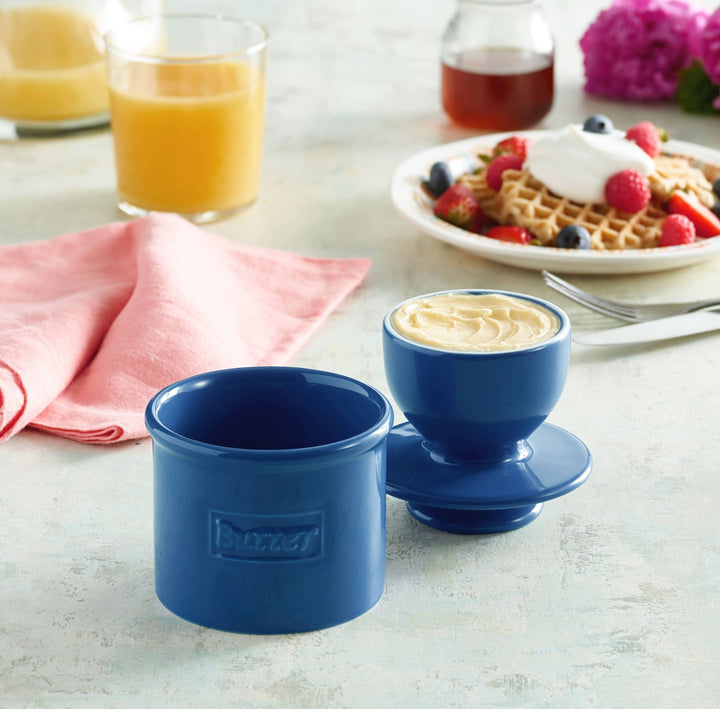 Cafe Royal Blue Butter Bell Crock - Merry PigletsThe Original Butter Bell® Crock