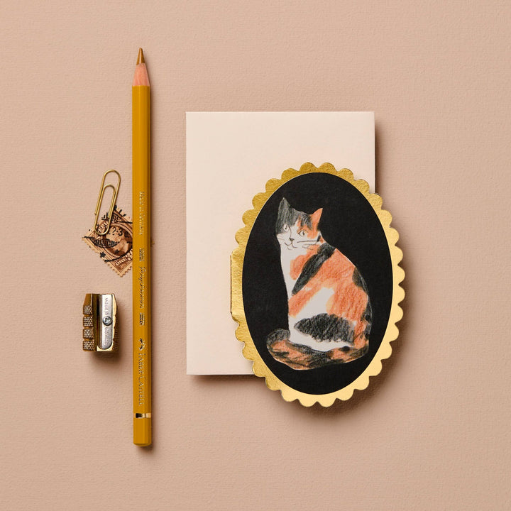 Calico Cat Mini Greeting Card - Merry PigletsWanderlust Paper Co