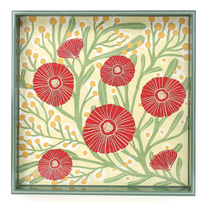 Camellia Bouquet Square Serving Tray - Merry Pigletsrockflowerpaper