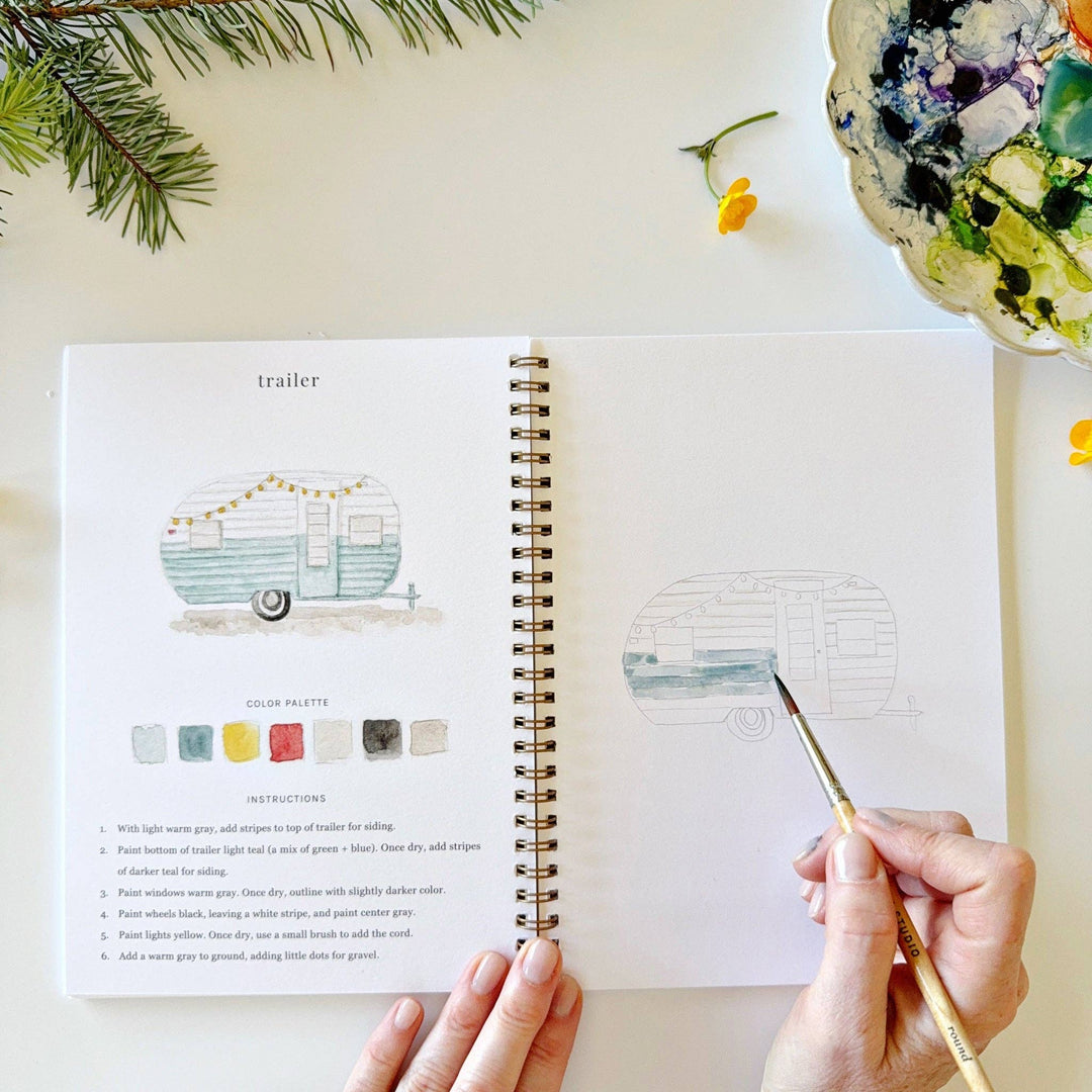 Camping Watercolor Workbook - Merry Pigletsemily lex studio