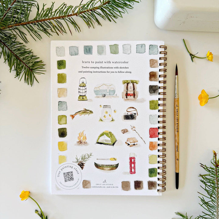 Camping Watercolor Workbook - Merry Pigletsemily lex studio