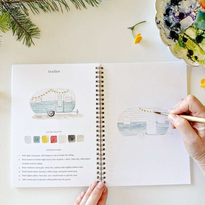 Camping Watercolor Workbook - Merry Pigletsemily lex studio