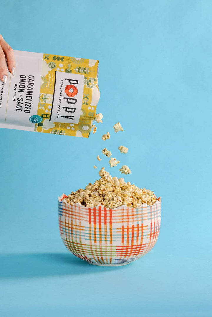 Caramelized Onion + Sage Popcorn - Merry PigletsPoppy Hand-Crafted Popcorn