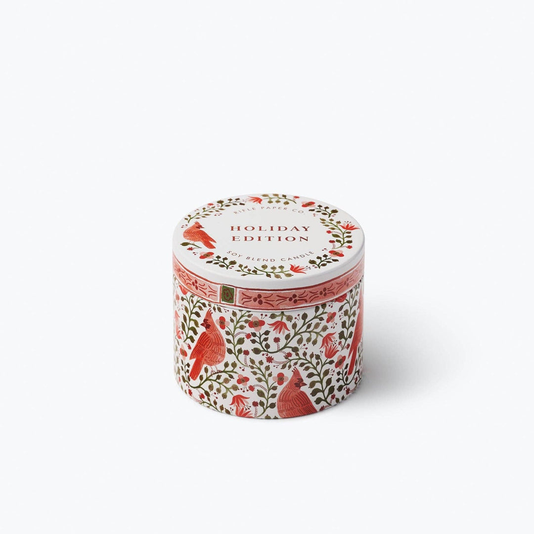 Cardinals Holiday Tin Candle - Merry PigletsRifle Paper Co.