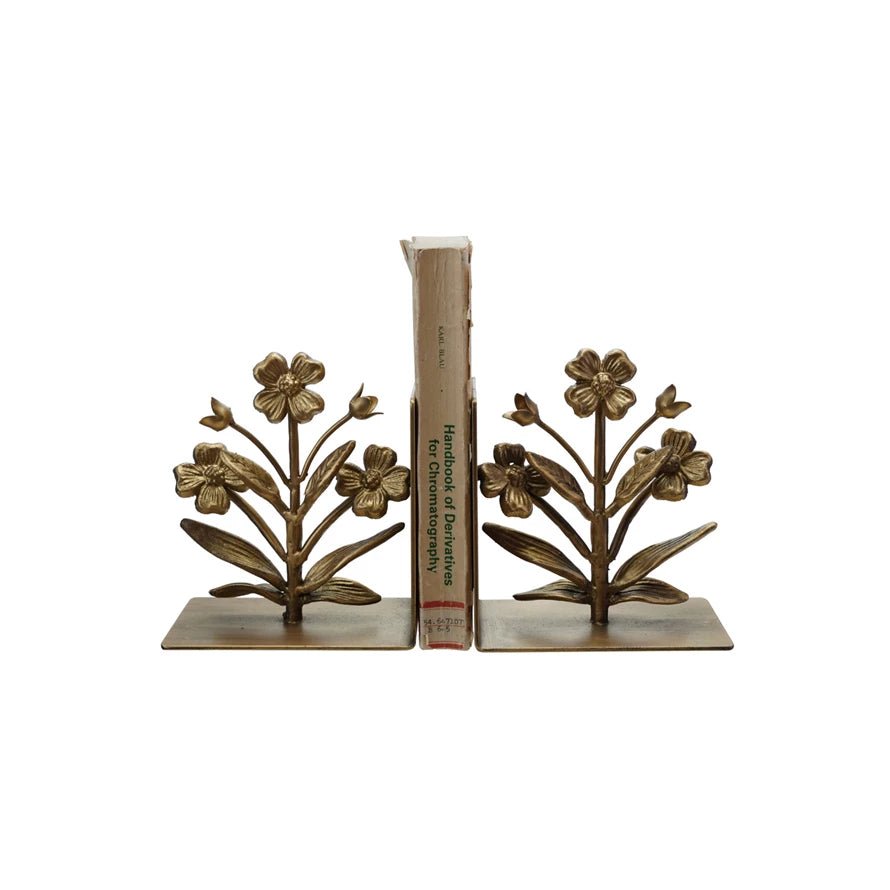 Cast Iron Flower Bookends - Merry PigletsCreative Co - Op